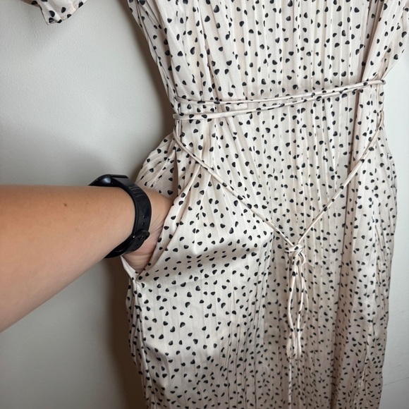 Vince Printed Plisse Satin Midi Dress Size XL - Picture 9 of 10